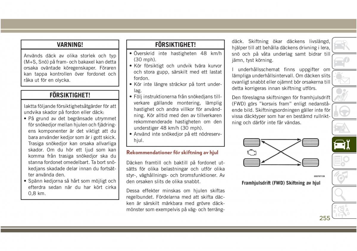 Jeep Compass II 2 instruktionsbok / page 257