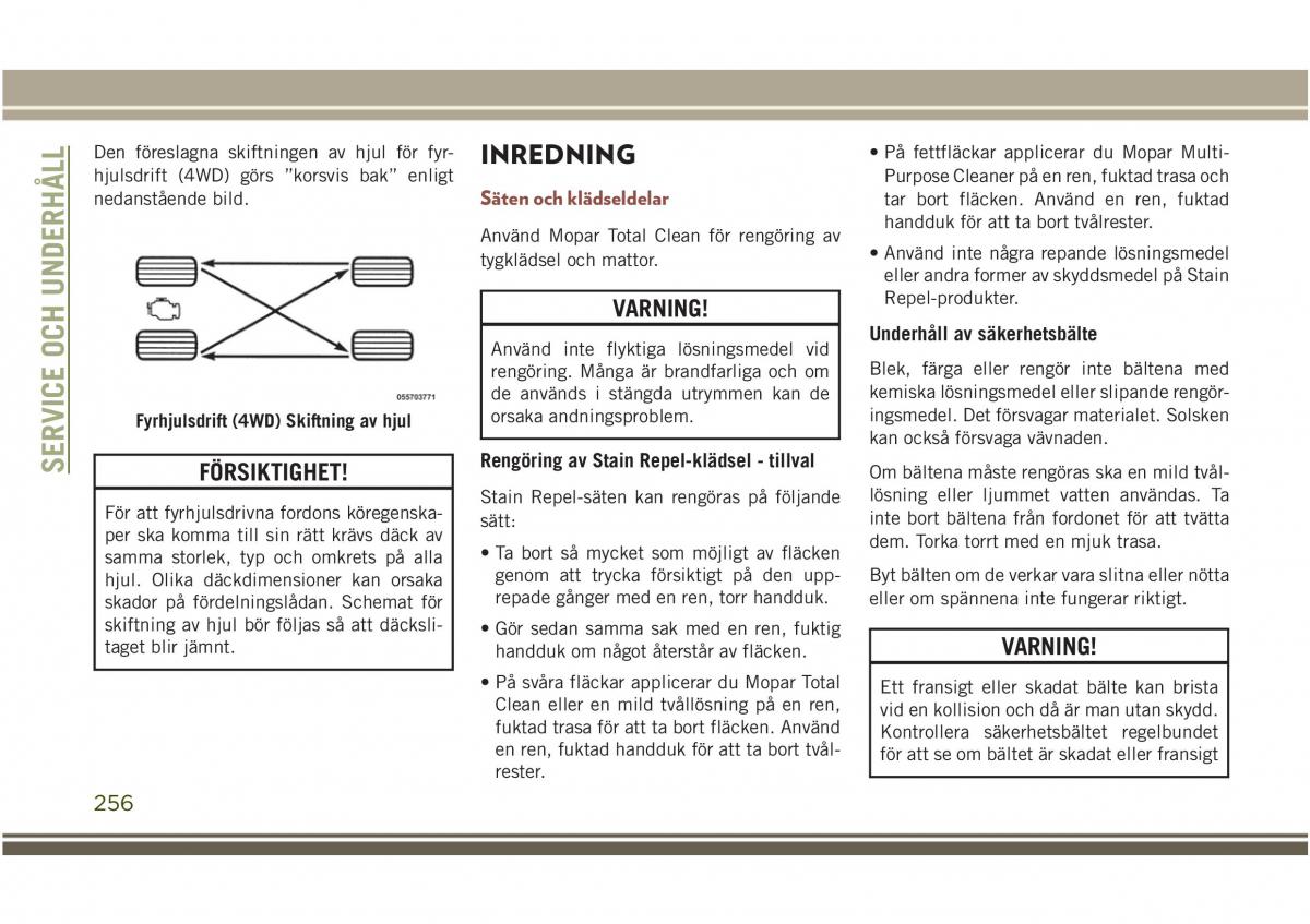 Jeep Compass II 2 instruktionsbok / page 258