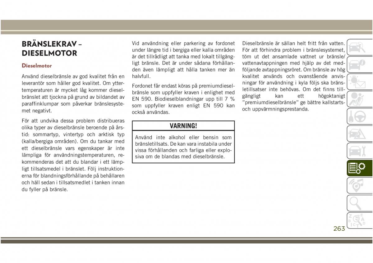 Jeep Compass II 2 instruktionsbok / page 265