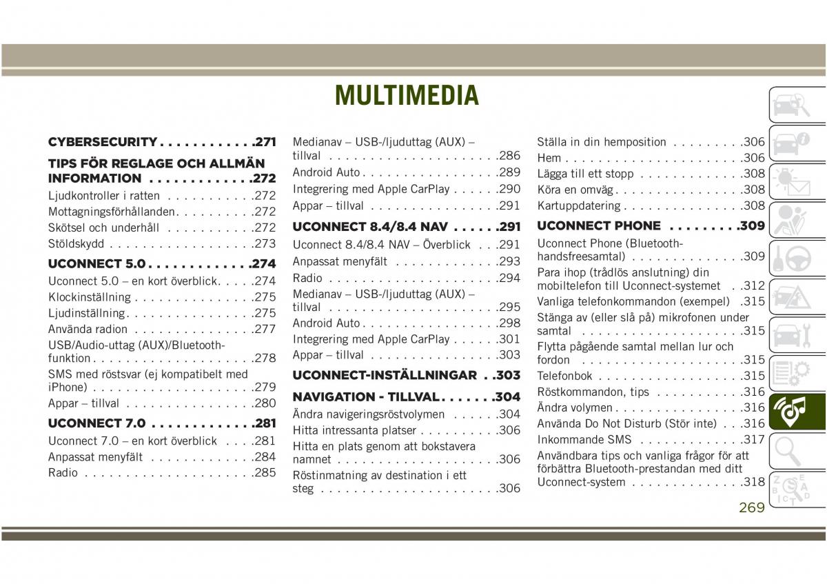 Jeep Compass II 2 instruktionsbok / page 271