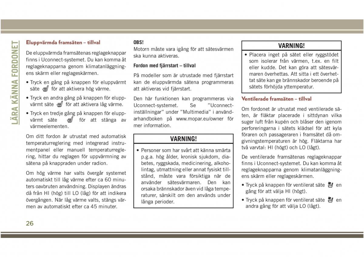 Jeep Compass II 2 instruktionsbok / page 28