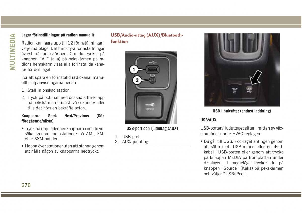 Jeep Compass II 2 instruktionsbok / page 280