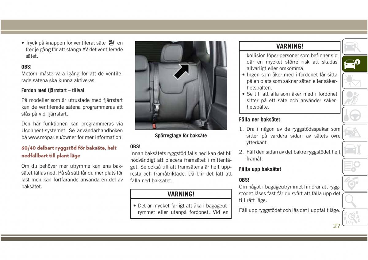 Jeep Compass II 2 instruktionsbok / page 29