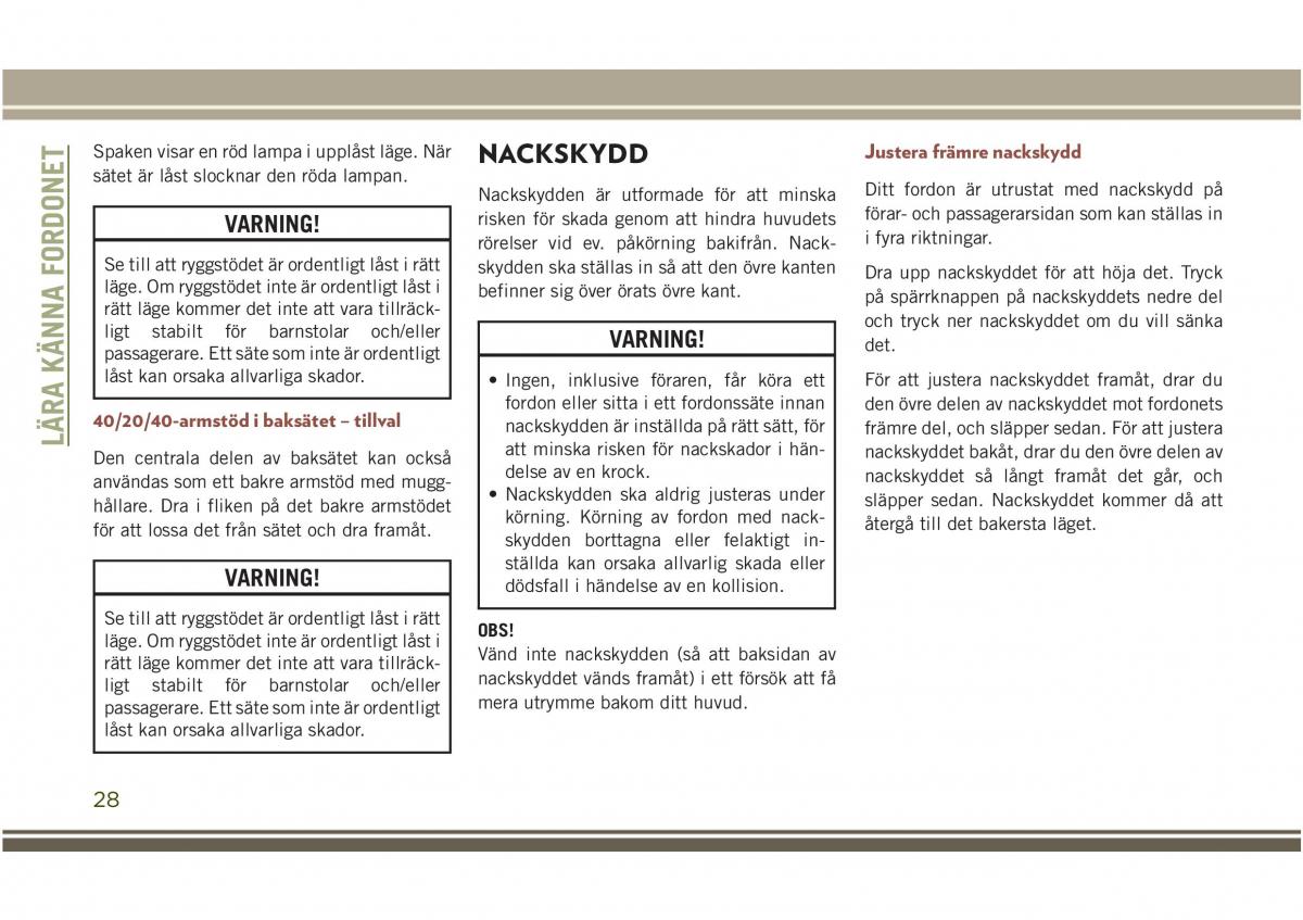 Jeep Compass II 2 instruktionsbok / page 30