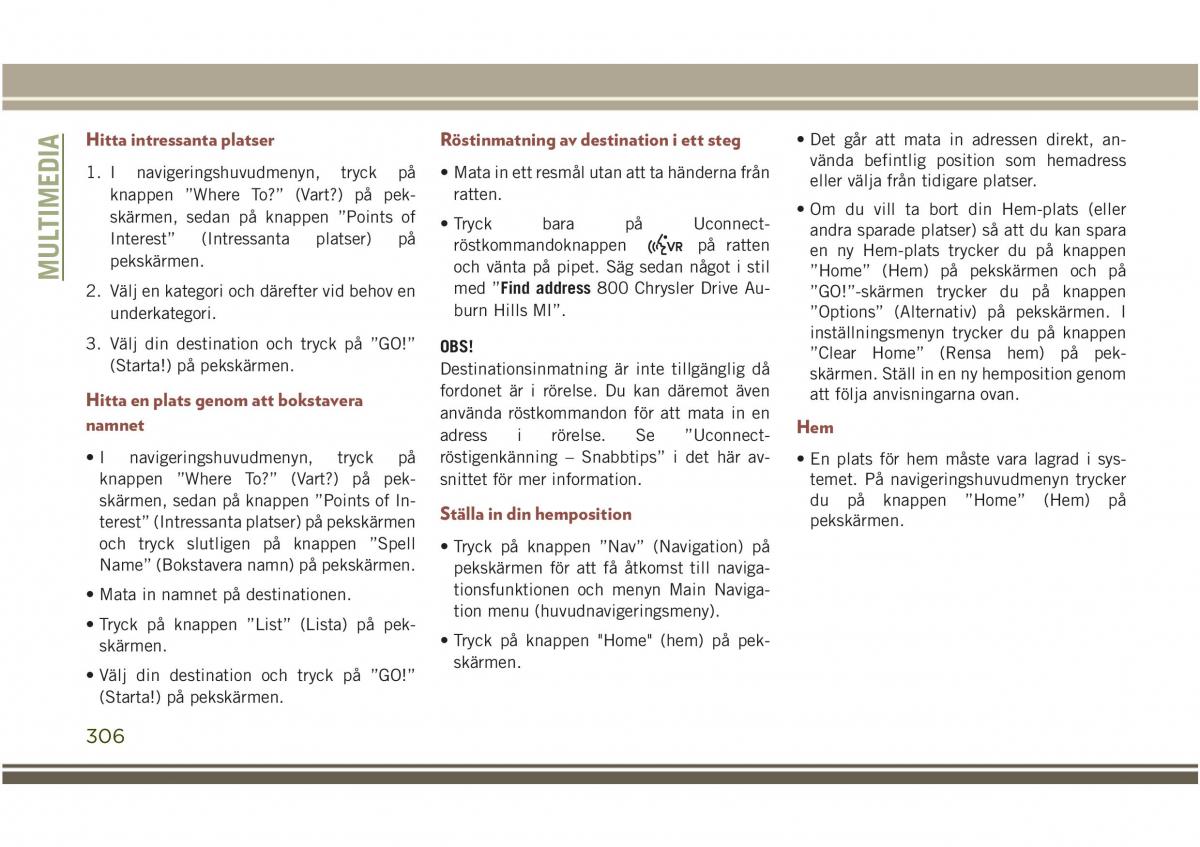 Jeep Compass II 2 instruktionsbok / page 308