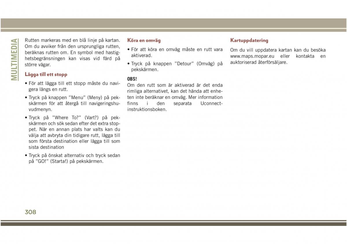 Jeep Compass II 2 instruktionsbok / page 310