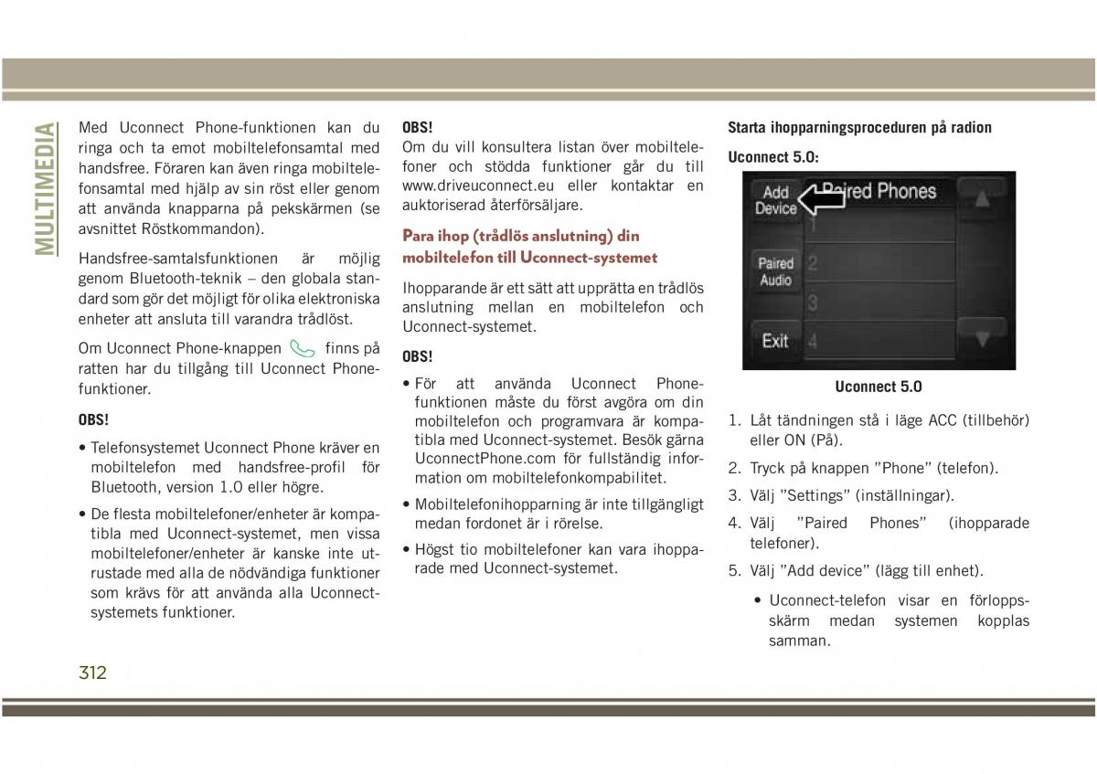 Jeep Compass II 2 instruktionsbok / page 314