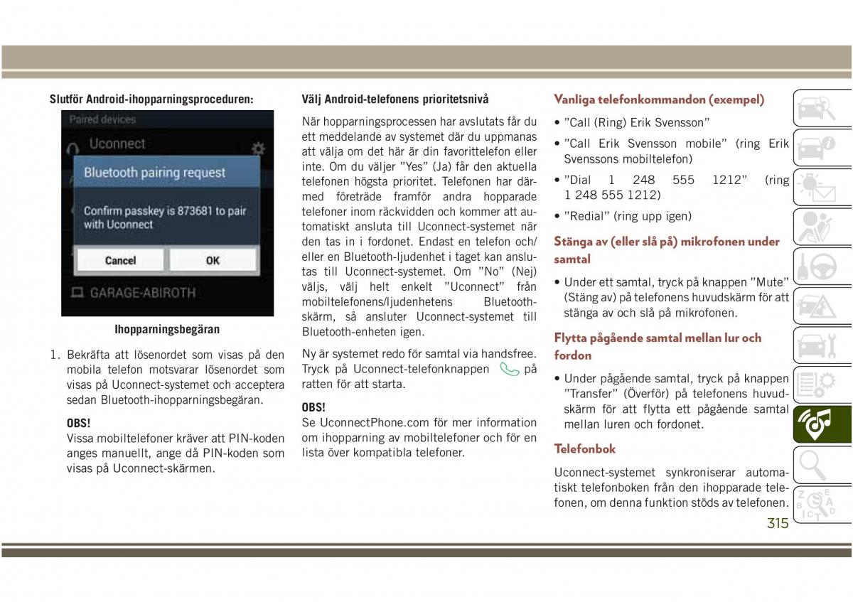 Jeep Compass II 2 instruktionsbok / page 317