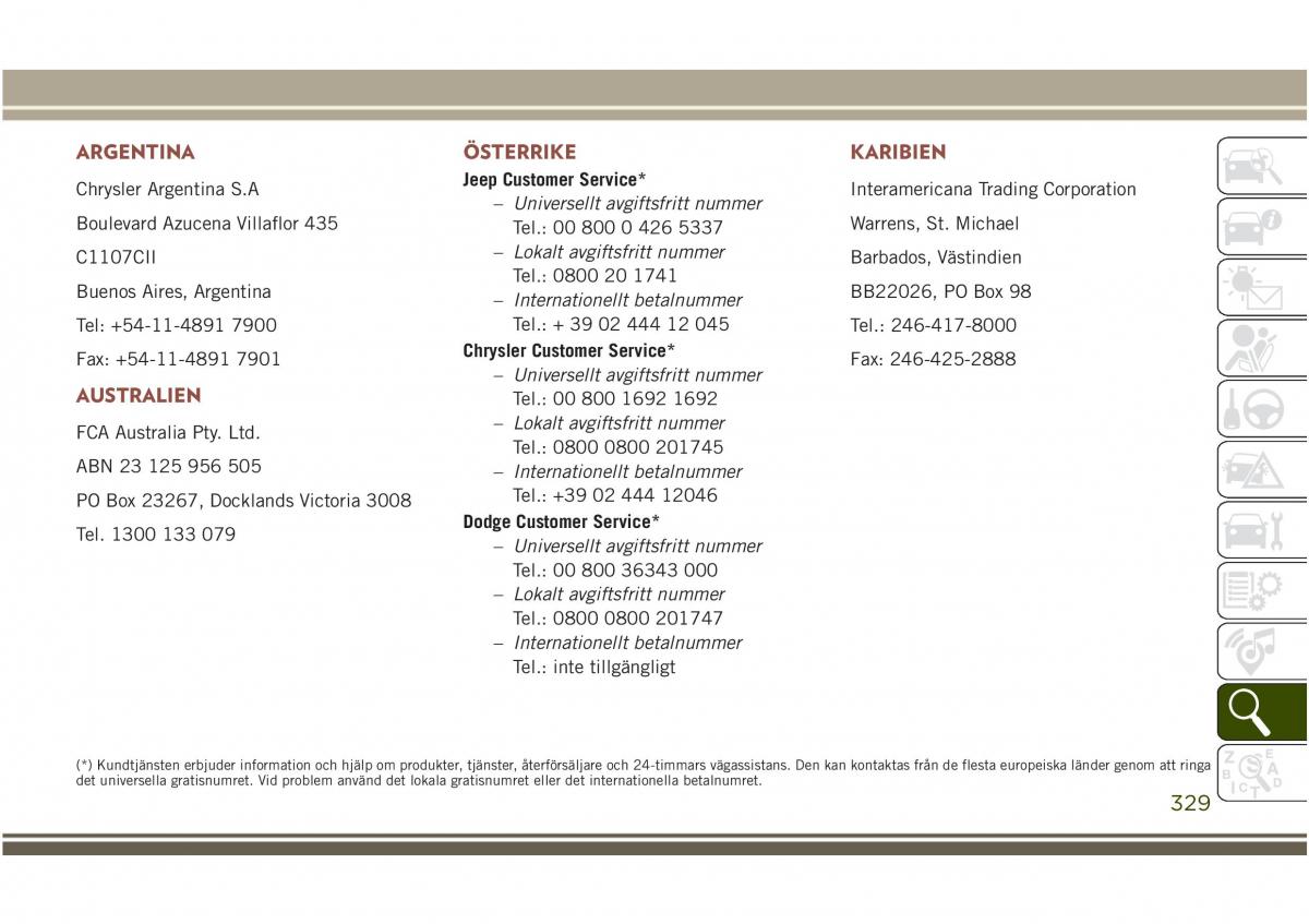 Jeep Compass II 2 instruktionsbok / page 331