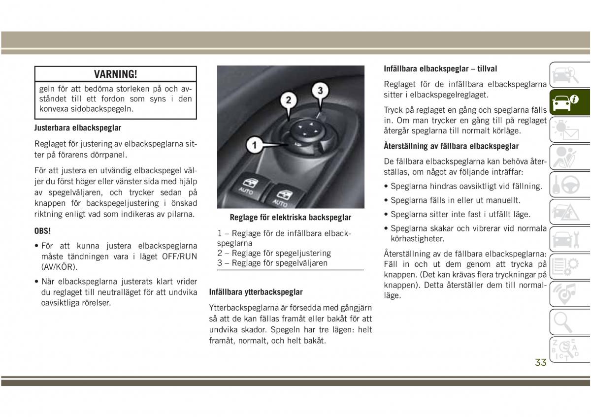 Jeep Compass II 2 instruktionsbok / page 35