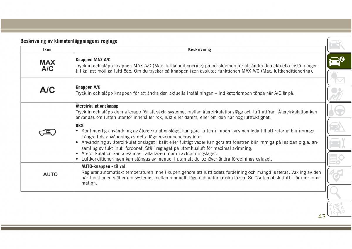 Jeep Compass II 2 instruktionsbok / page 45