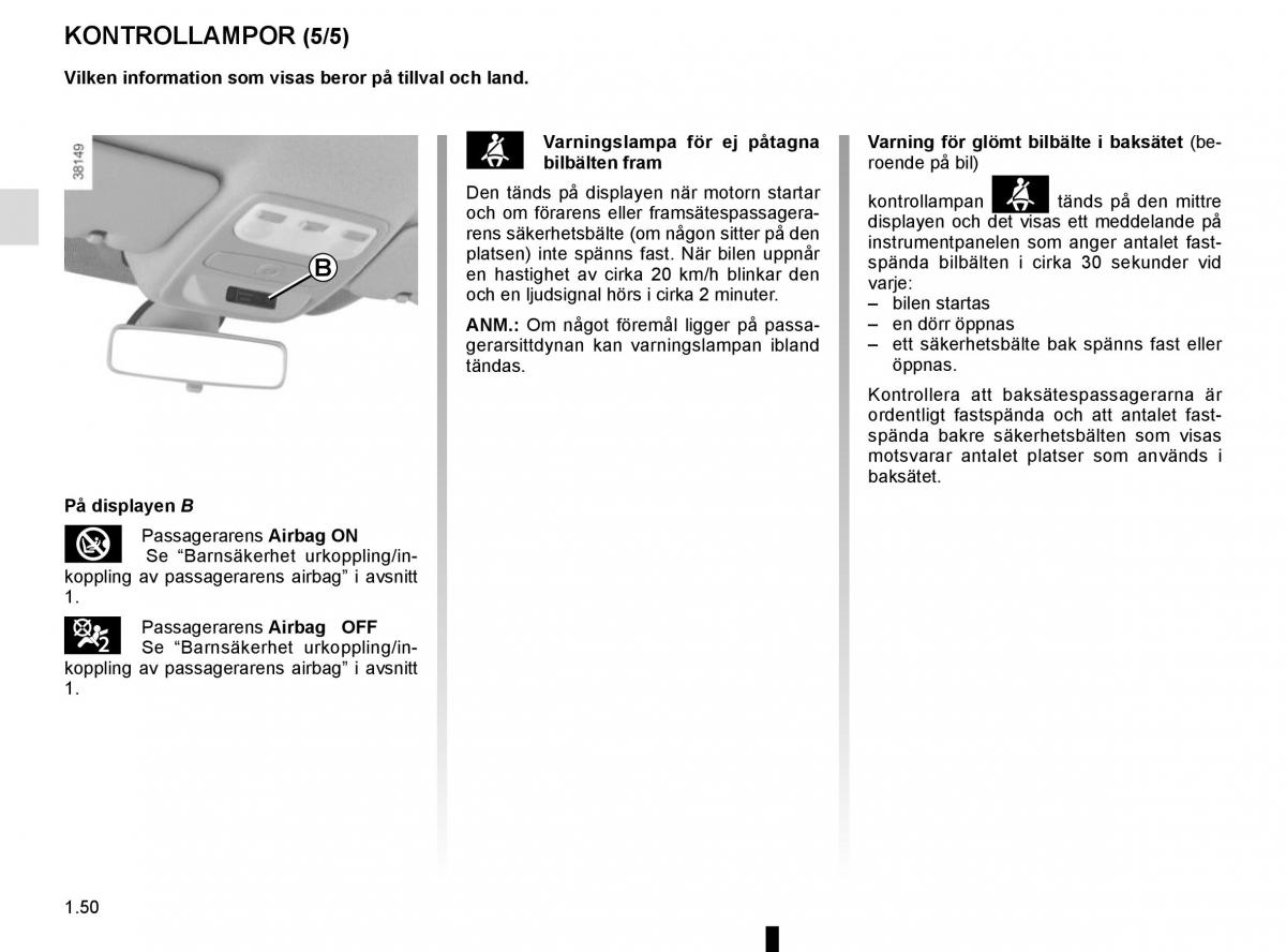 Renault Captur instruktionsbok / page 56