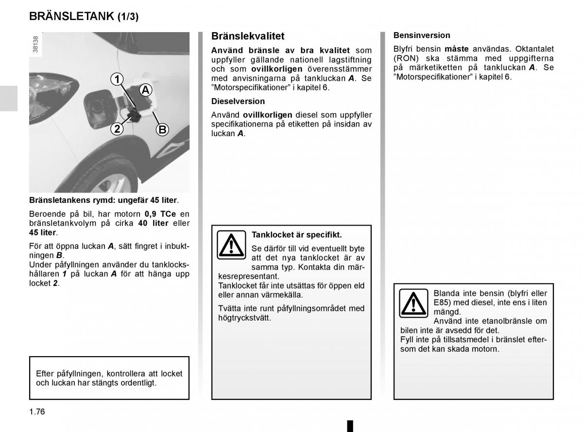 Renault Captur instruktionsbok / page 82