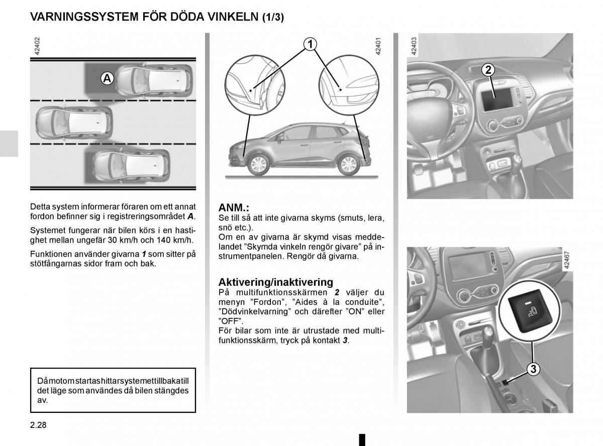 Renault Captur instruktionsbok / page 112