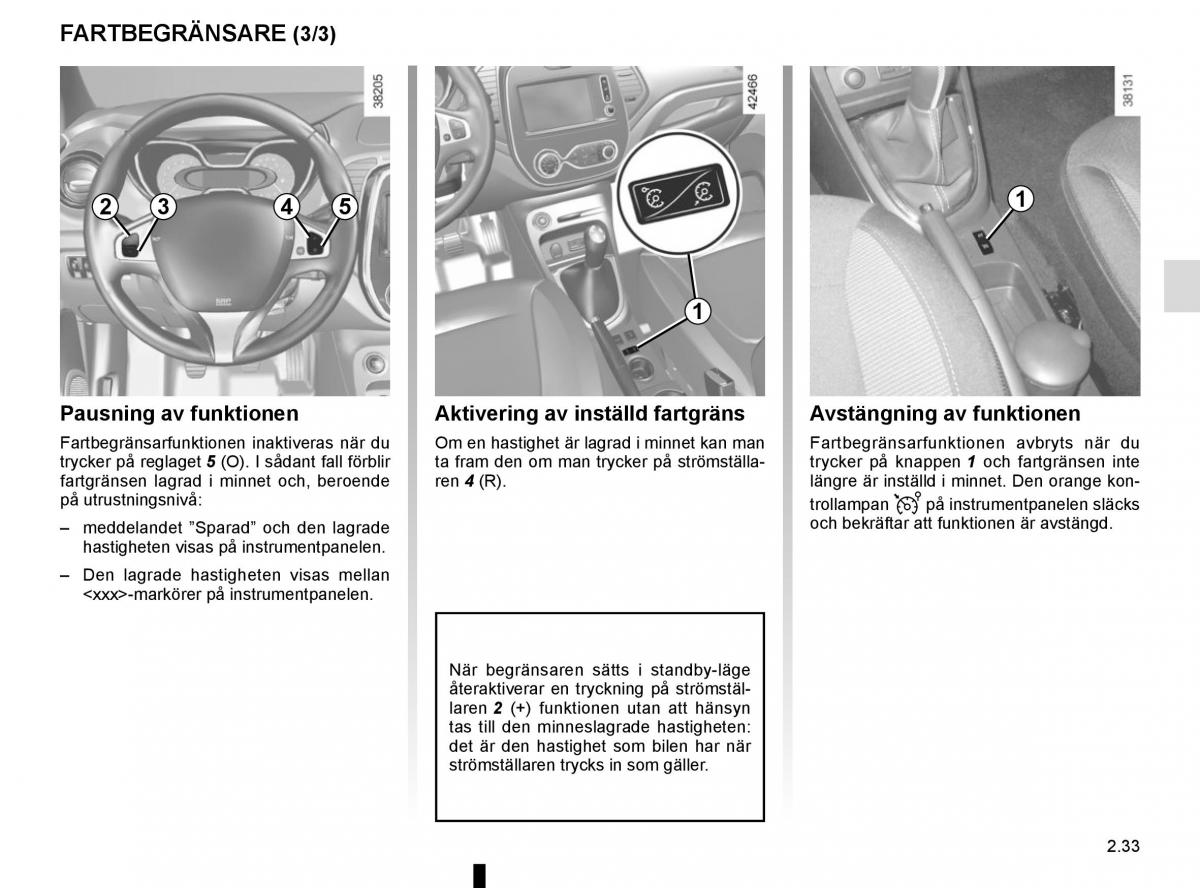 Renault Captur instruktionsbok / page 117