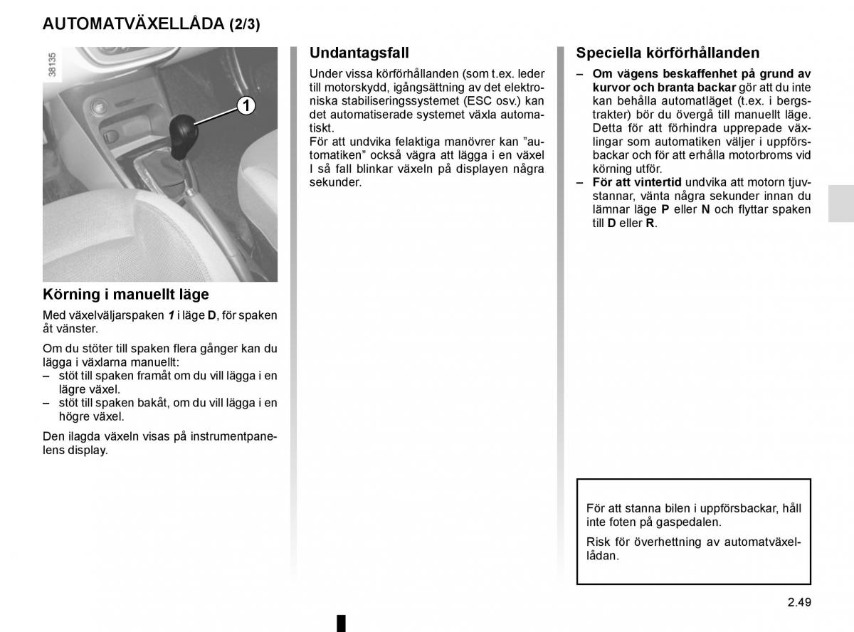 Renault Captur instruktionsbok / page 133