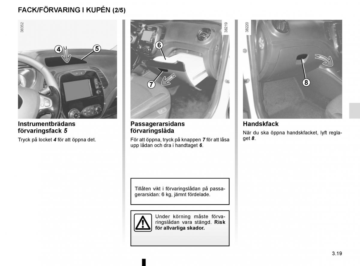 Renault Captur instruktionsbok / page 153