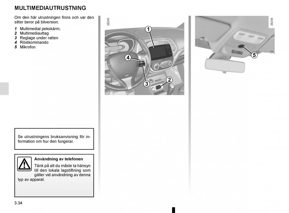 Renault Captur instruktionsbok / page 168