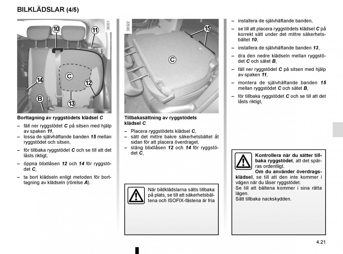 Renault Captur instruktionsbok / page 189