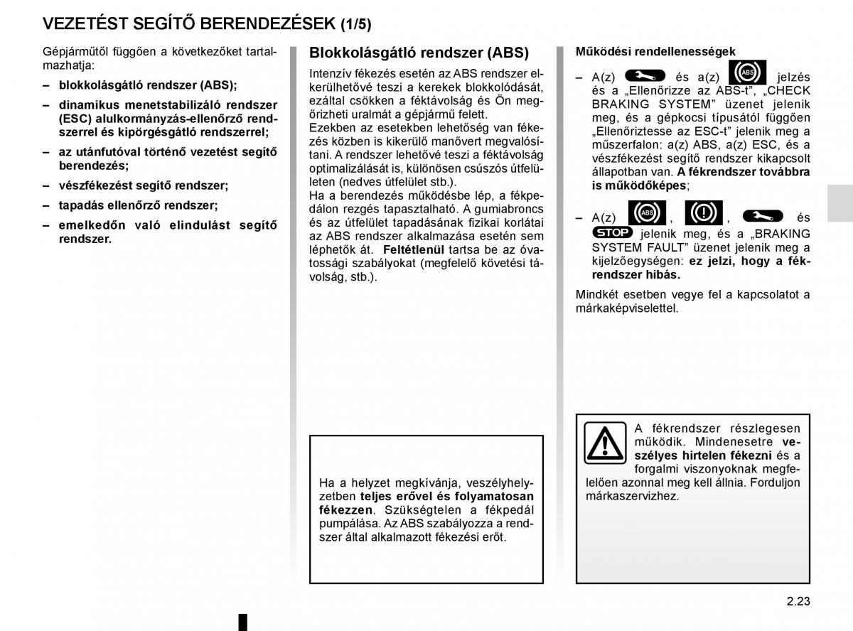 Renault Captur Kezelesi utmutato / page 107