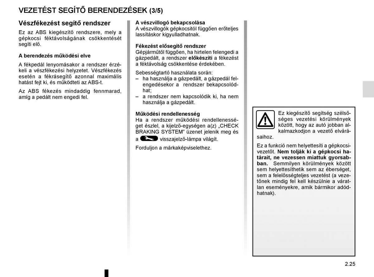 Renault Captur Kezelesi utmutato / page 109