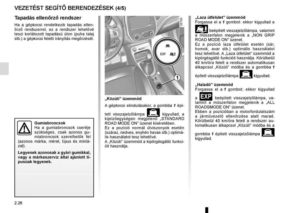 Renault Captur Kezelesi utmutato / page 110