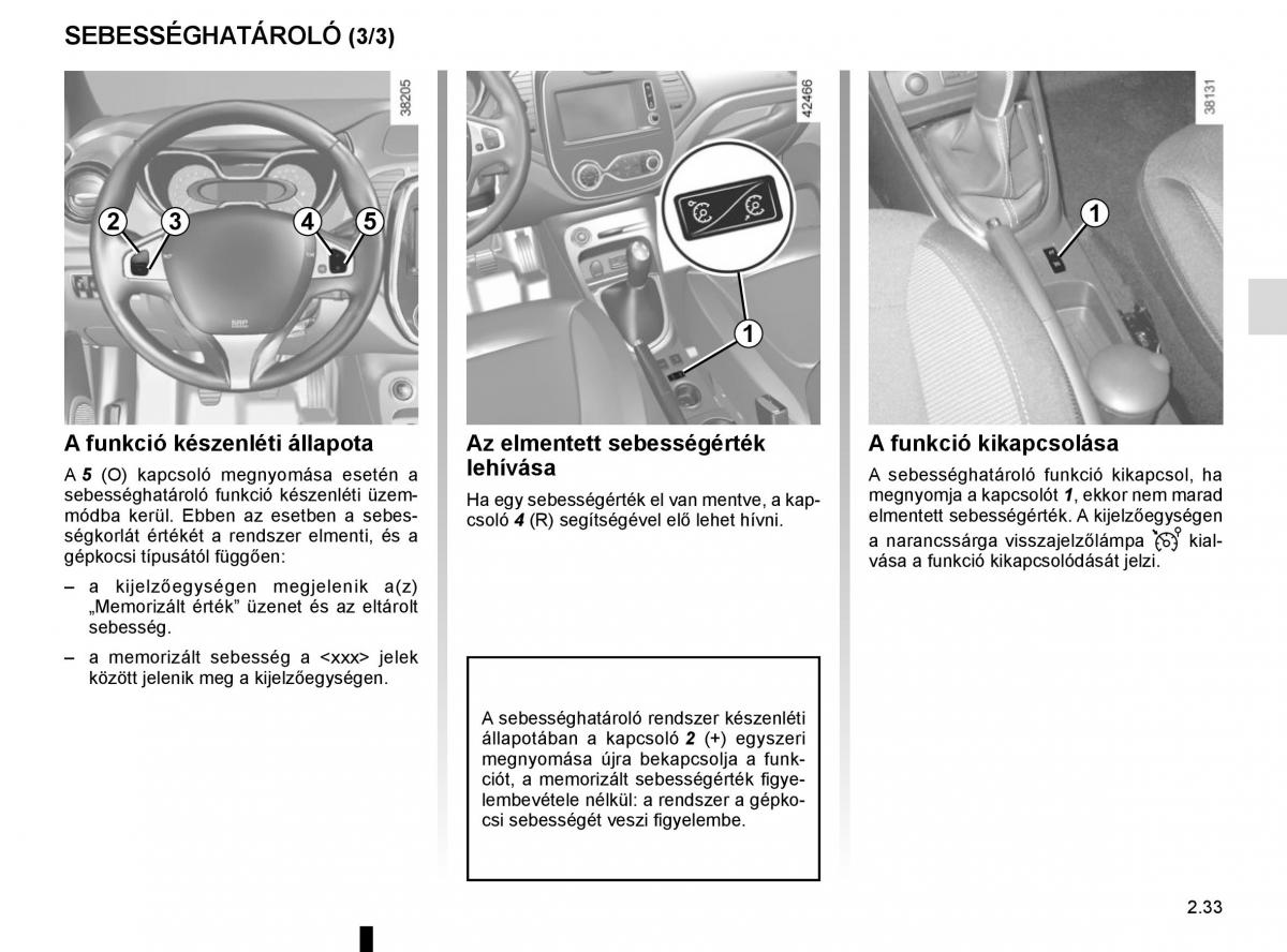 Renault Captur Kezelesi utmutato / page 117