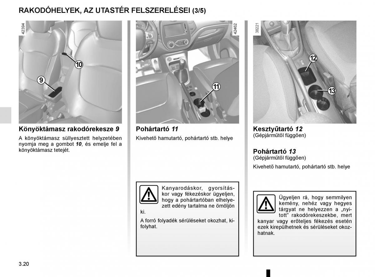 Renault Captur Kezelesi utmutato / page 154