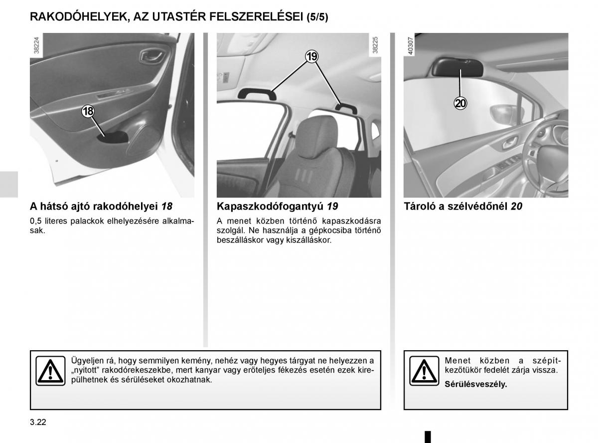 Renault Captur Kezelesi utmutato / page 156