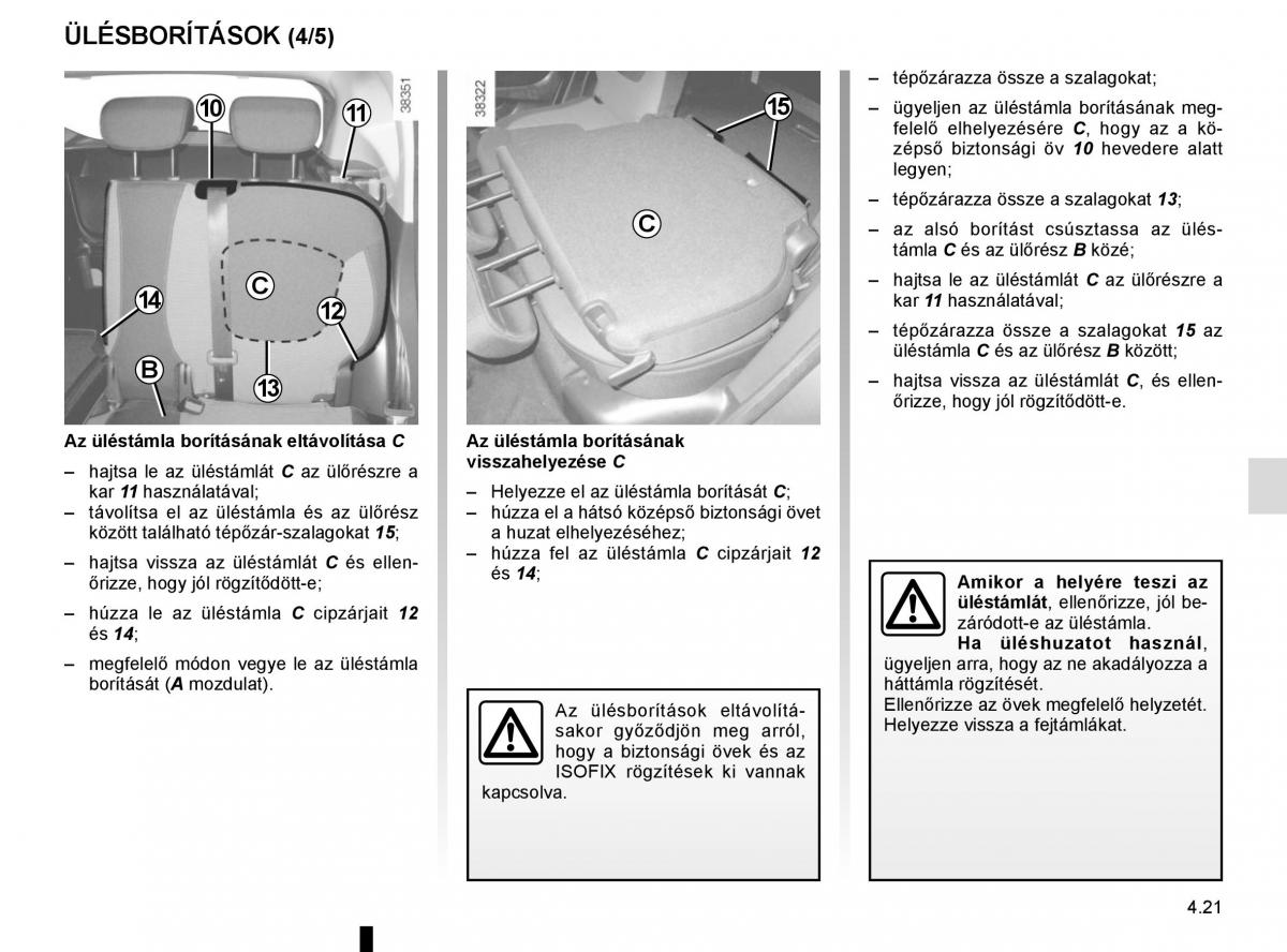 Renault Captur Kezelesi utmutato / page 189