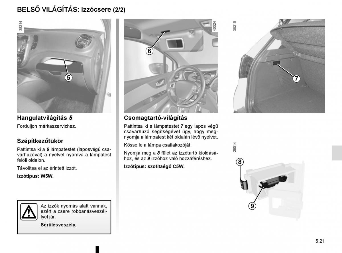 Renault Captur Kezelesi utmutato / page 211