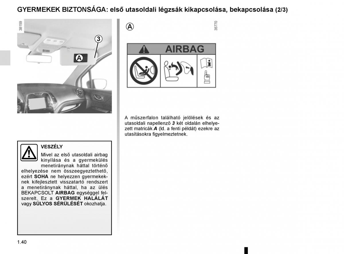 Renault Captur Kezelesi utmutato / page 46