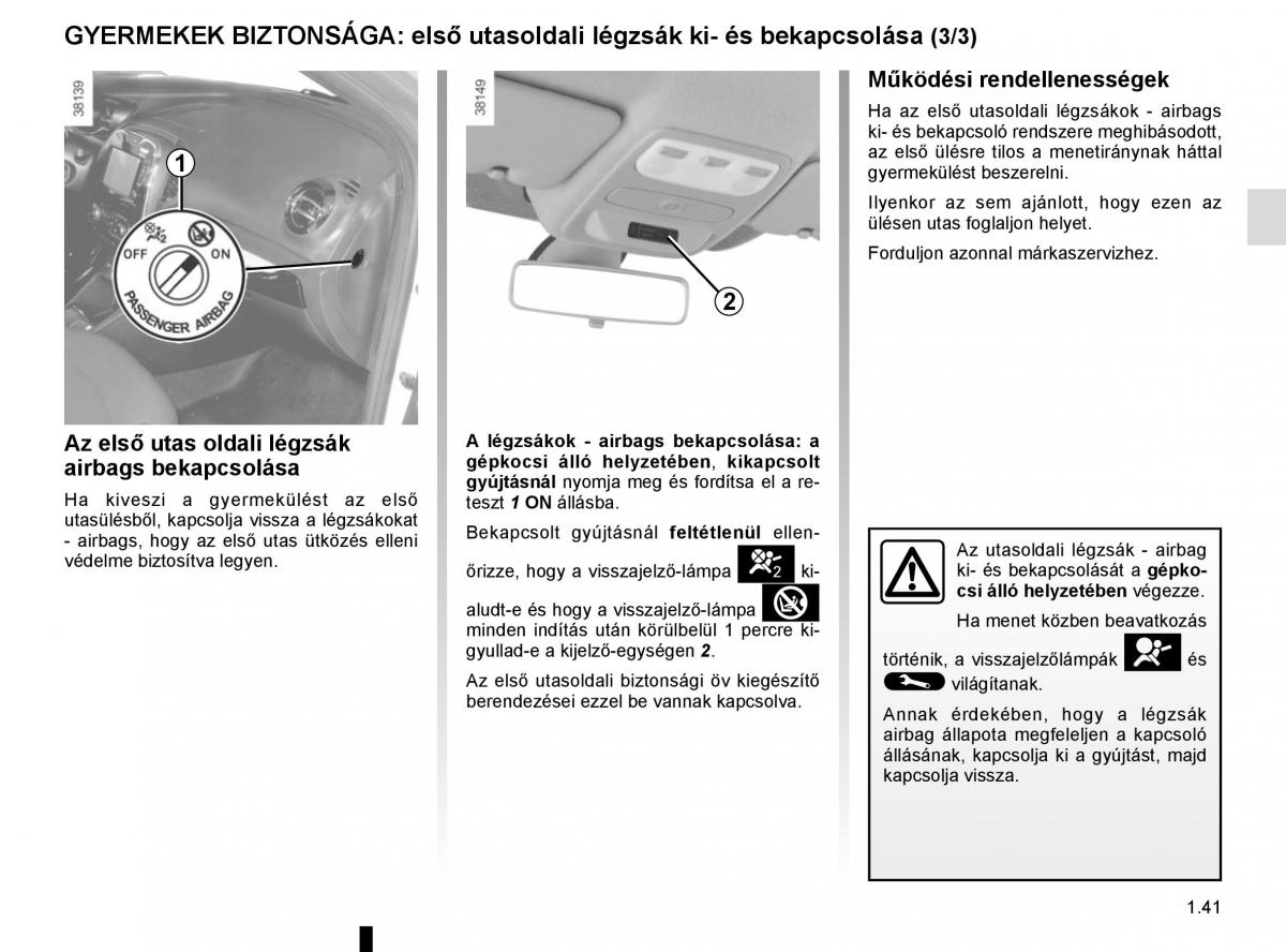 Renault Captur Kezelesi utmutato / page 47