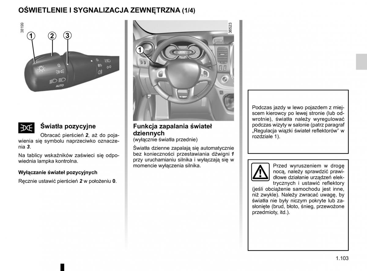 Renault Traffic III 2 instrukcja obslugi / page 109