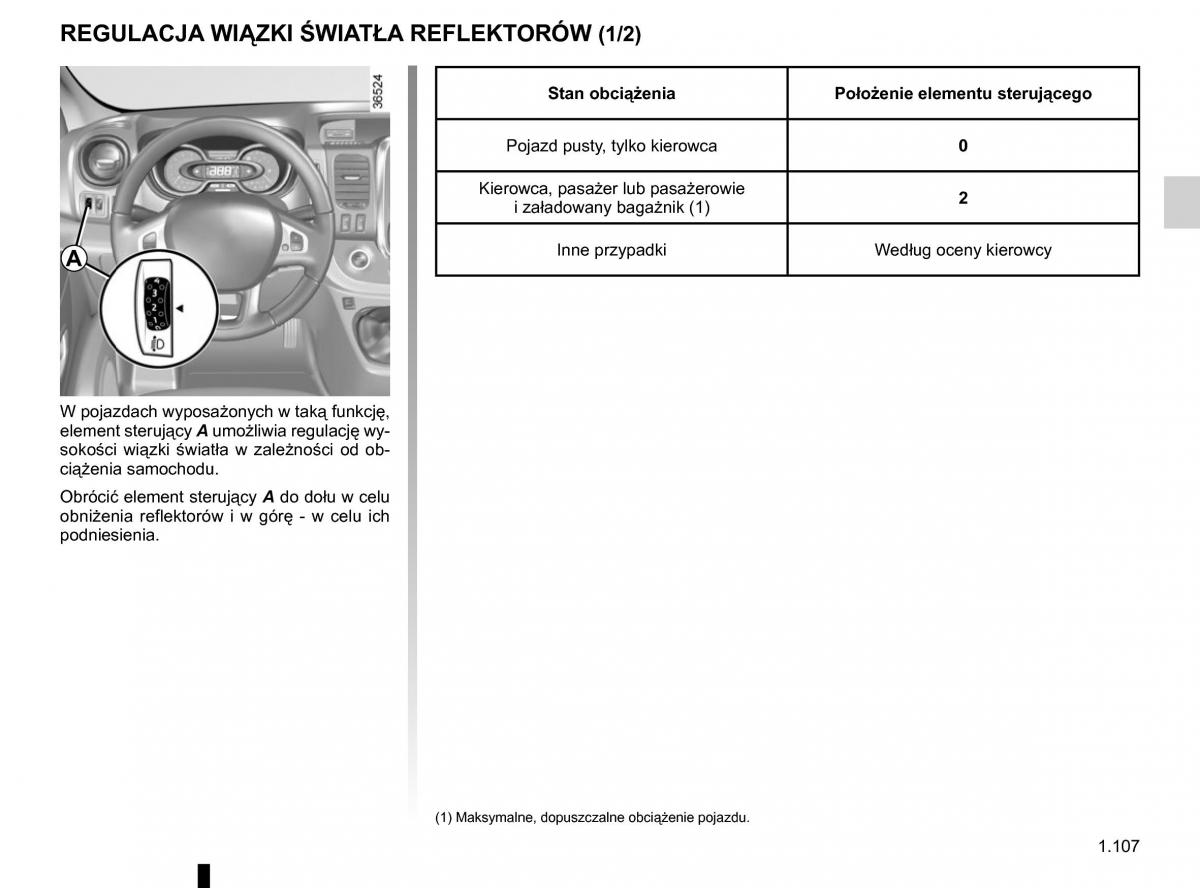 Renault Traffic III 2 instrukcja obslugi / page 113