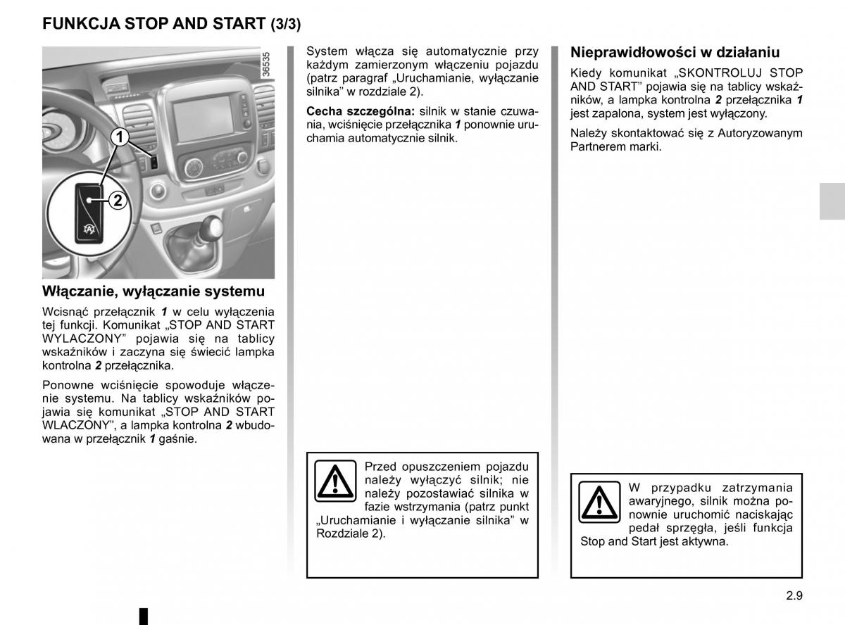 Renault Traffic III 2 instrukcja obslugi / page 135