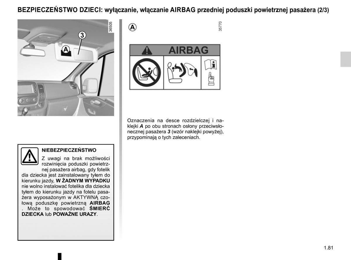 Renault Traffic III 2 FL instrukcja obslugi / page 87