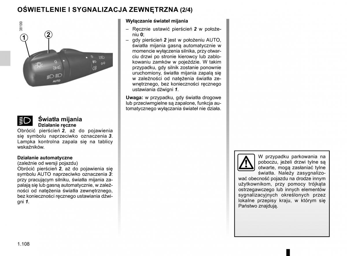 Renault Traffic III 2 FL instrukcja obslugi / page 114