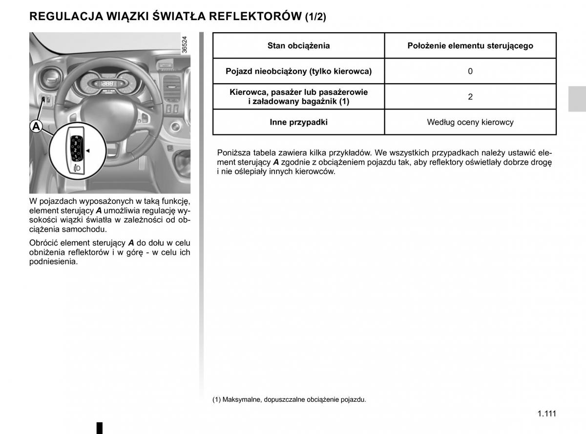 Renault Traffic III 2 FL instrukcja obslugi / page 117