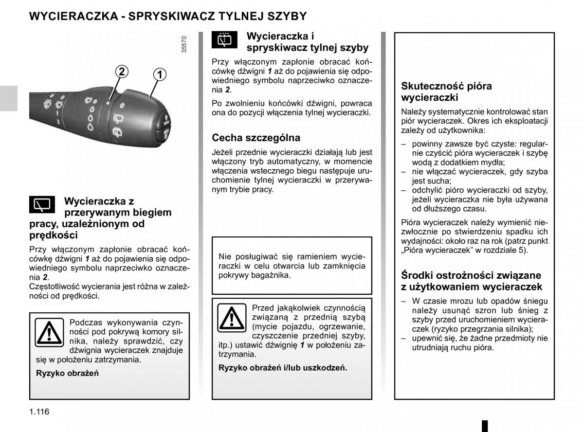 Renault Traffic III 2 FL instrukcja obslugi / page 122