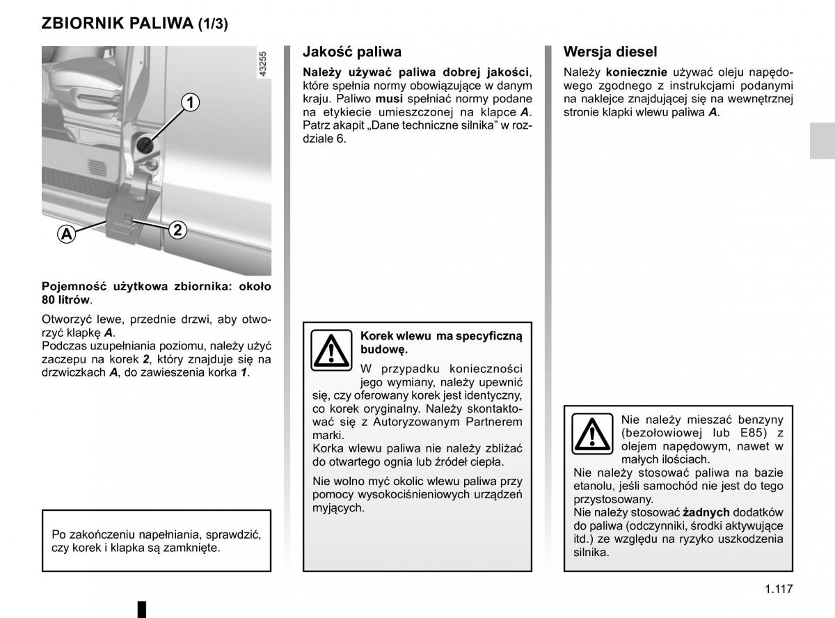 Renault Traffic III 2 FL instrukcja obslugi / page 123