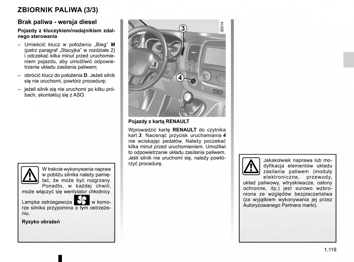 Renault Traffic III 2 FL instrukcja obslugi / page 125