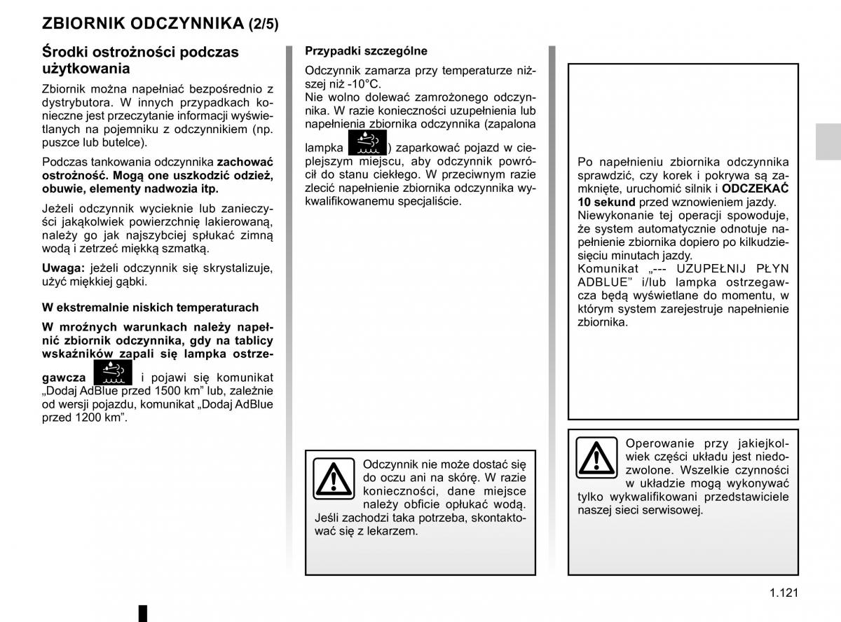 Renault Traffic III 2 FL instrukcja obslugi / page 127