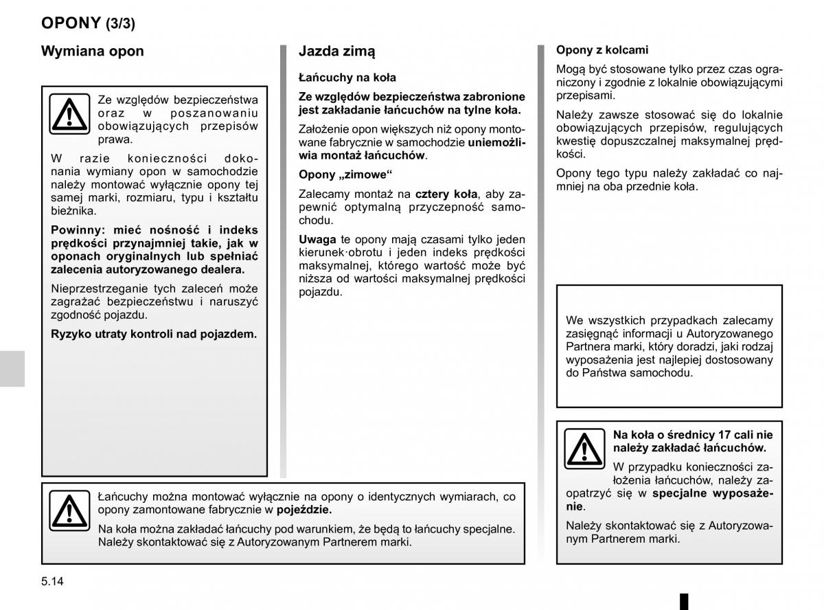 Renault Traffic III 2 FL instrukcja obslugi / page 250