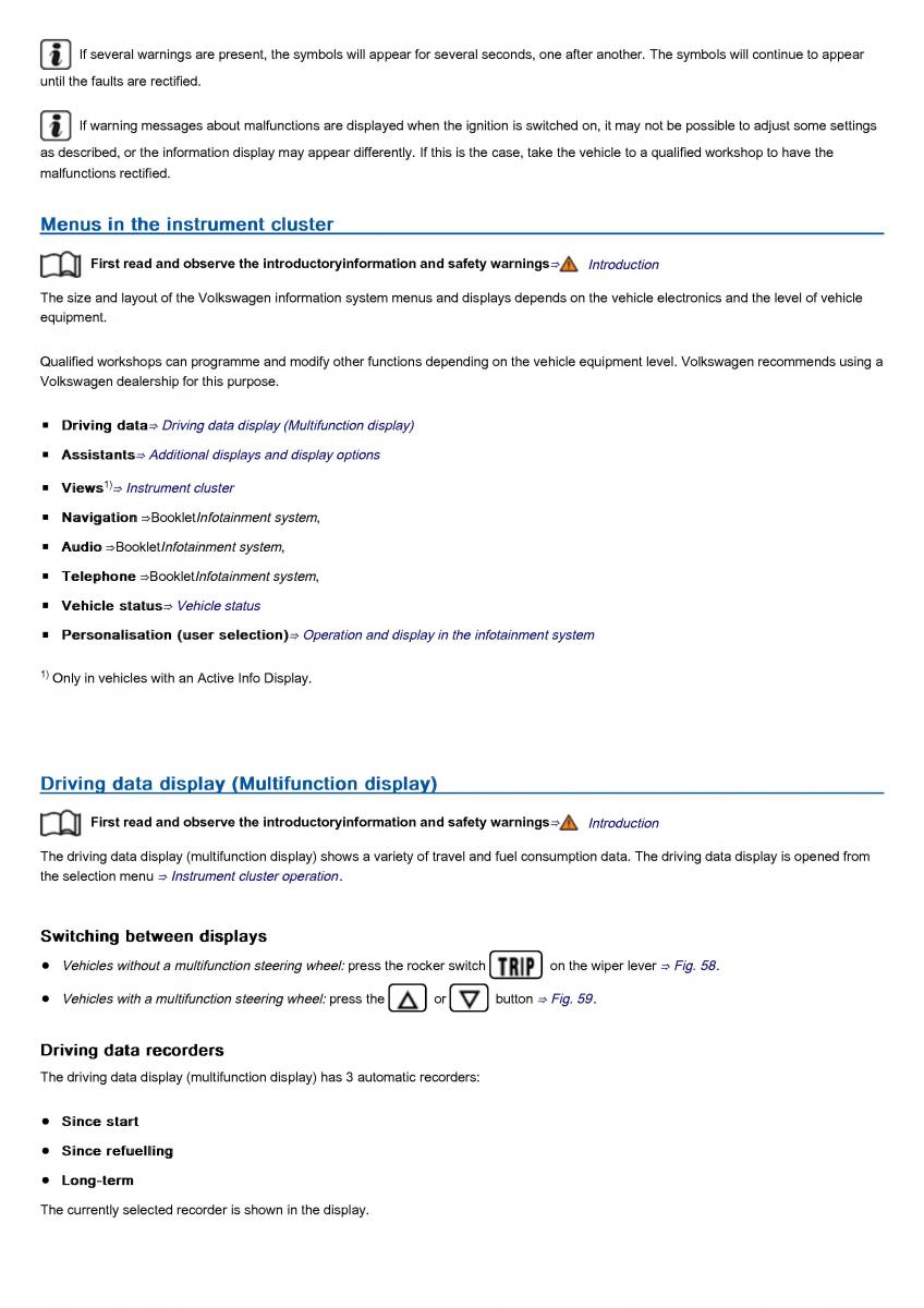 VW Volkswagen Tiguan II 2 owners manual / page 66