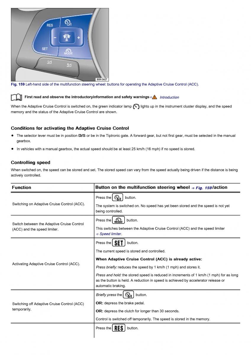 VW Volkswagen Tiguan II 2 owners manual / page 258