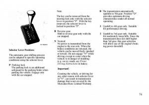 Mercedes-Benz-S-W140-owners-manual page 74 min