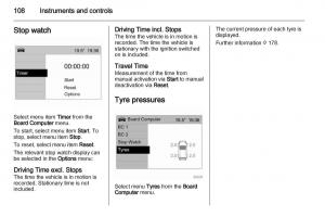 Opel-Zafira-B-owners-manual page 108 min