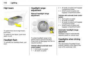 Opel-Zafira-B-owners-manual page 110 min