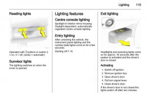 Opel-Zafira-B-owners-manual page 115 min